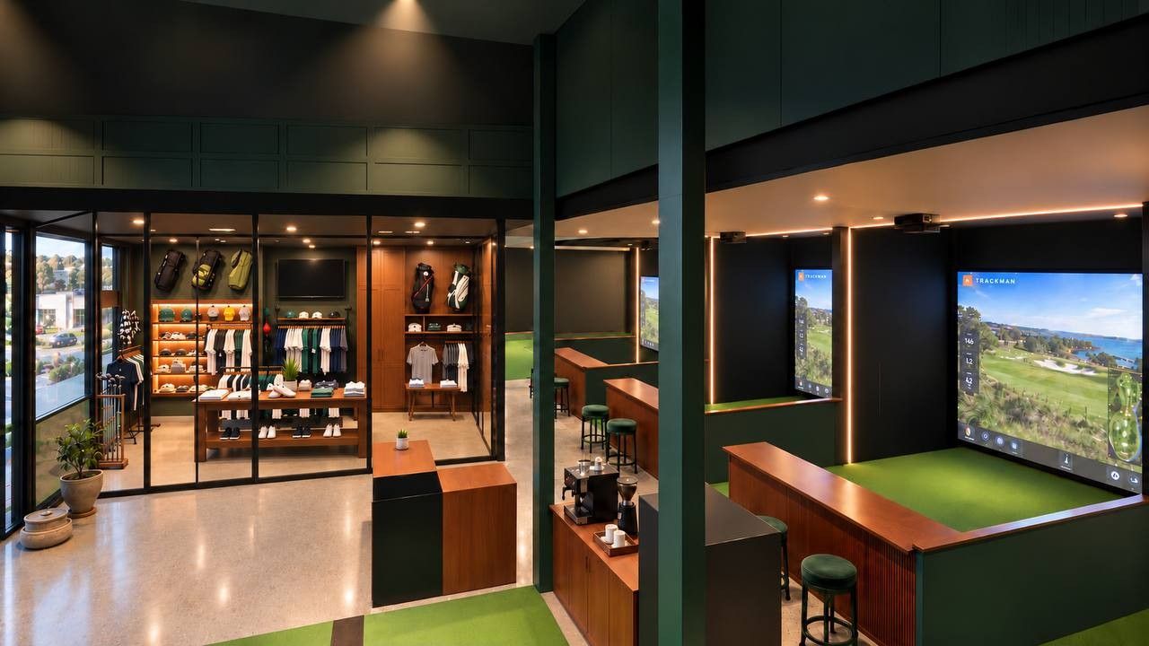 Reception, the pro shop and the bays